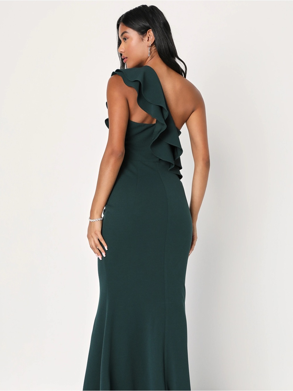 Lulu's One-Shoulder Ruffle Gown - Picture 2 of 7
